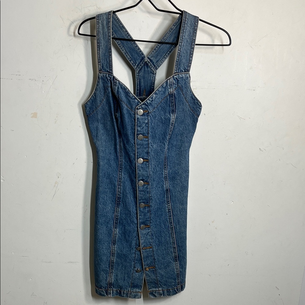 BONGO Women's Sexy Vintage Mini Denim Dress Sz 5 Juniors
